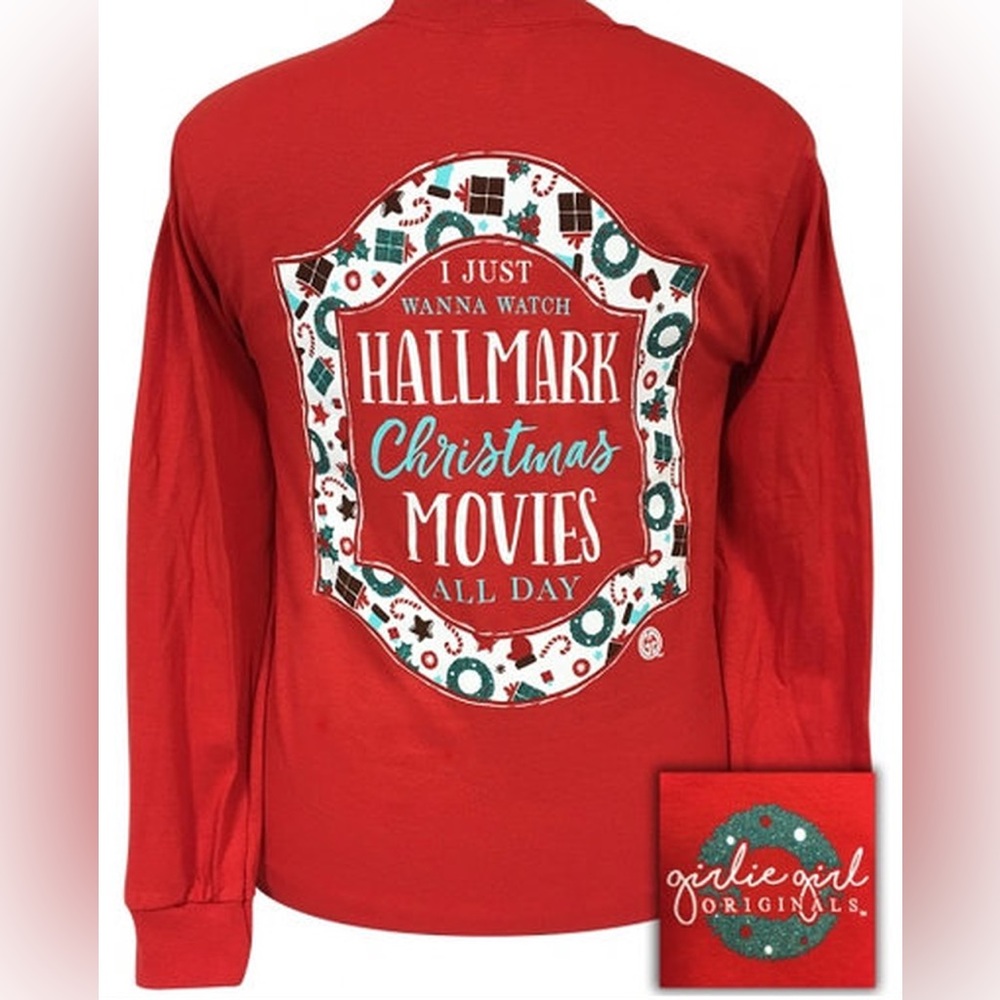 Girlie Girl Red Long sleeve Christmas T-Shirt